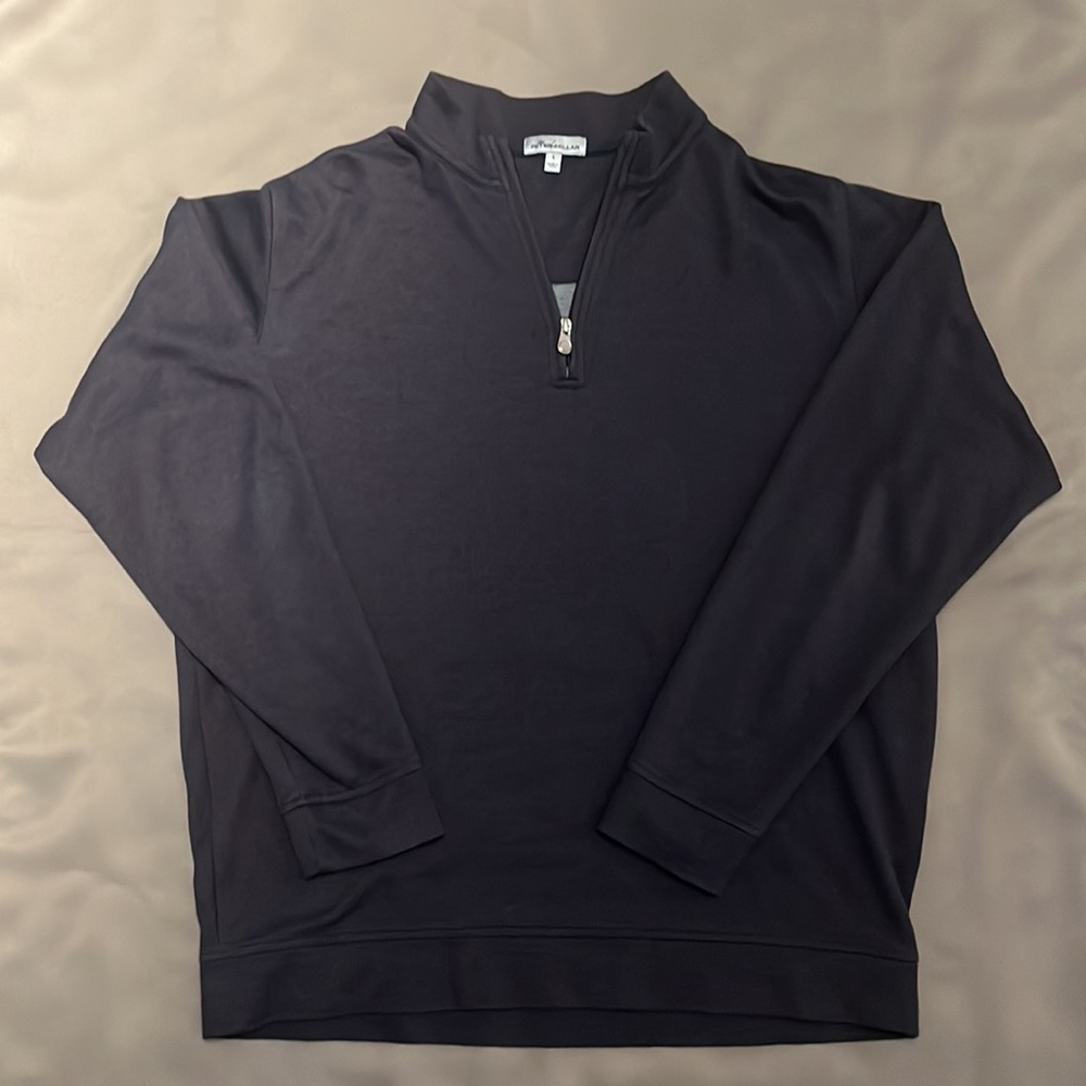 Peter Millar Crown Comfort Interlock 1/4 Zip - Navy - L
